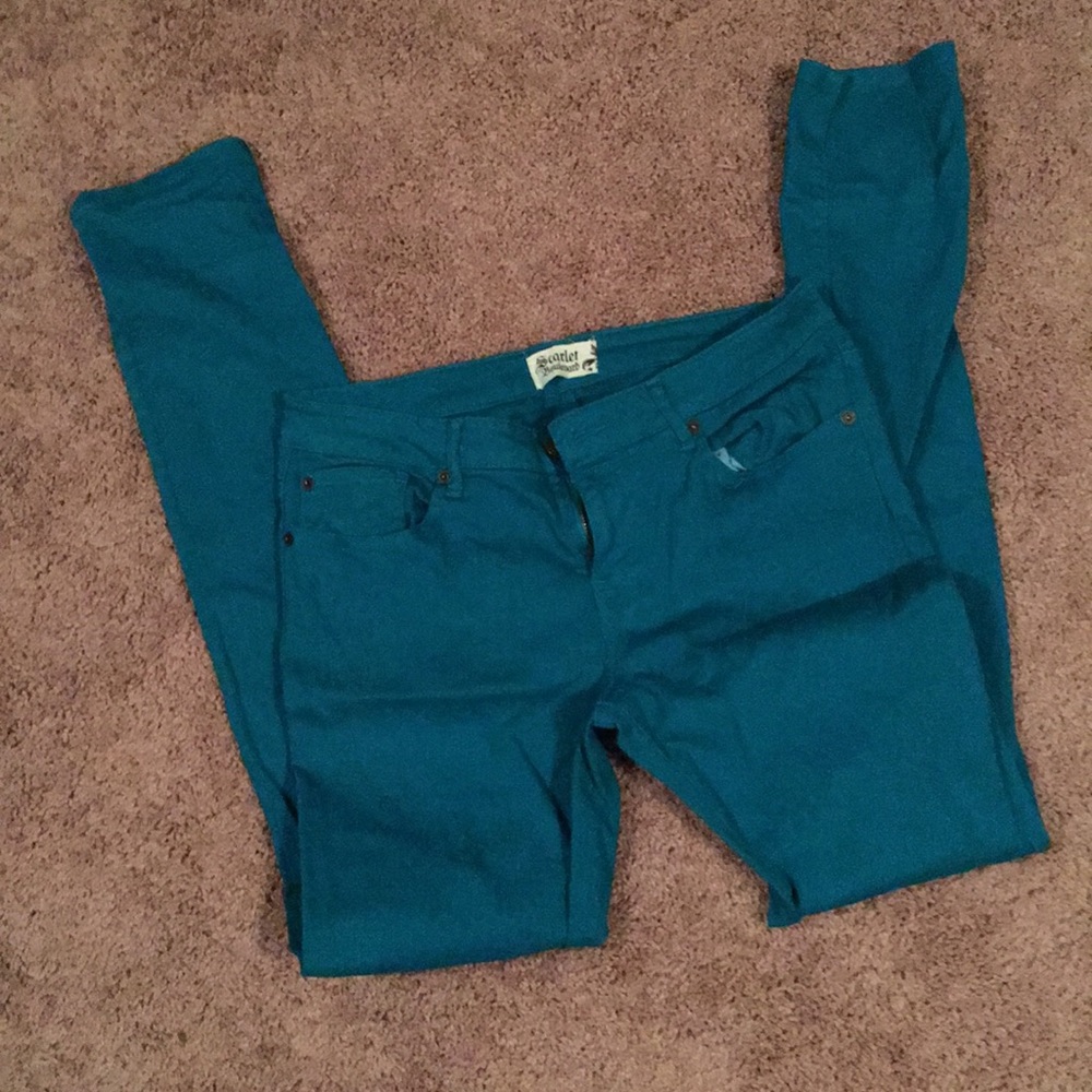Scarlett Boulevard Teal Skinny Jeans